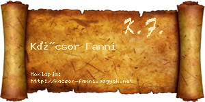 Kácsor Fanni névjegykártya