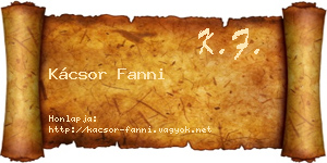 Kácsor Fanni névjegykártya