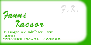 fanni kacsor business card